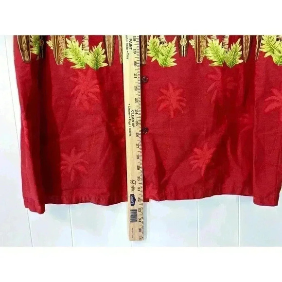 VTG Hawaiian Reserve Collection Shirt Mens 3XL Red Surfboard Palm Trees USA Made - Picture 5 of 7
